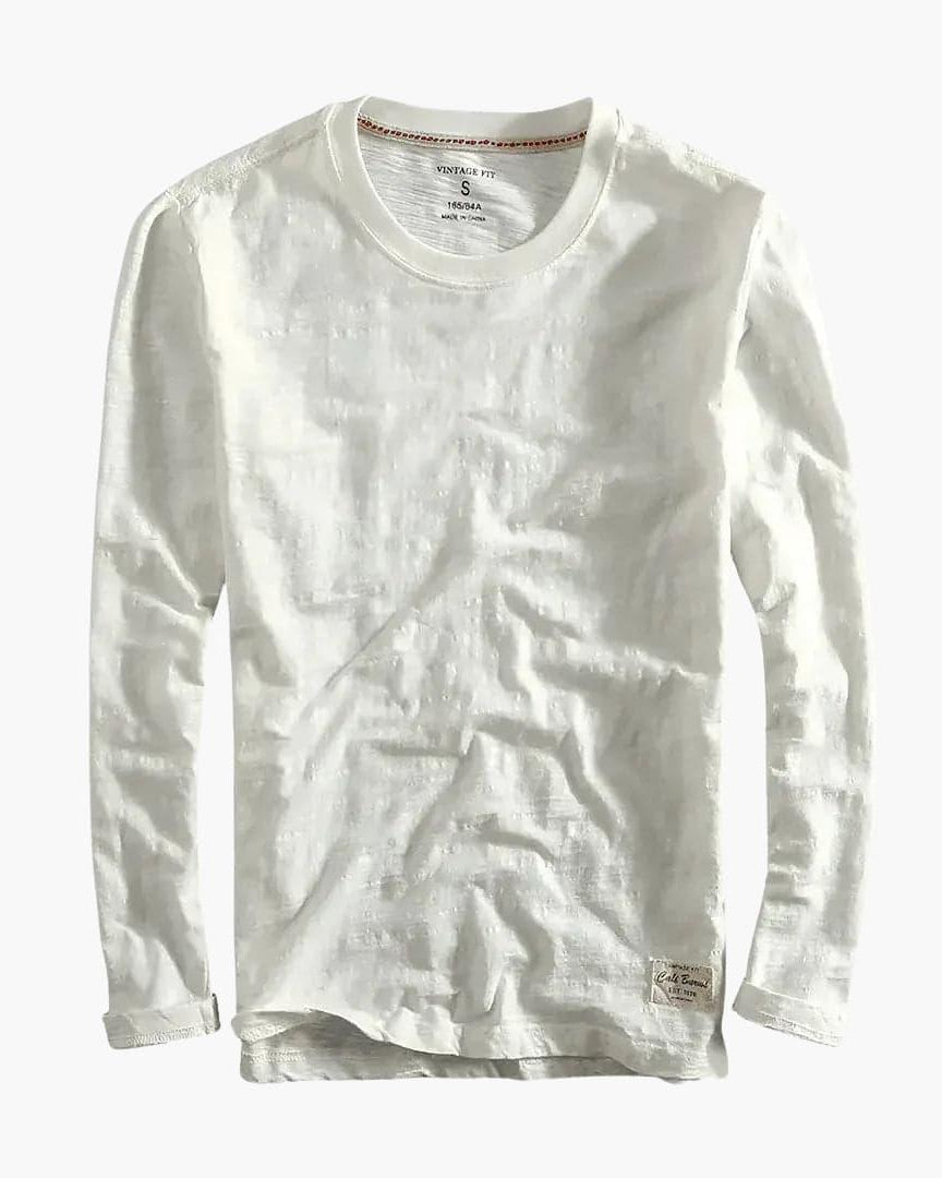 Men's Long-Sleeve T-Shirt with Crew Neck and Straight Hem - Opera New York