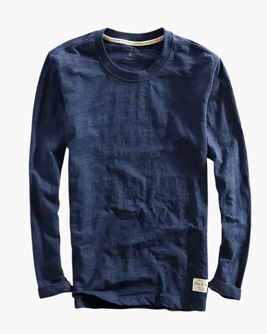 Men's Long-Sleeve T-Shirt with Crew Neck and Straight Hem - Opera New York