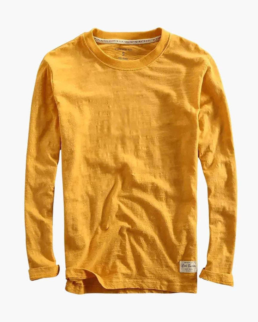 Men's Long-Sleeve T-Shirt with Crew Neck and Straight Hem - Opera New York